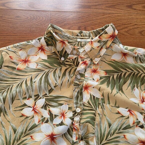 J Crew Men's Linen Shirt Size L Hawaiian Floral Tropical Classic Fit Multicolor - Picture 5 of 11